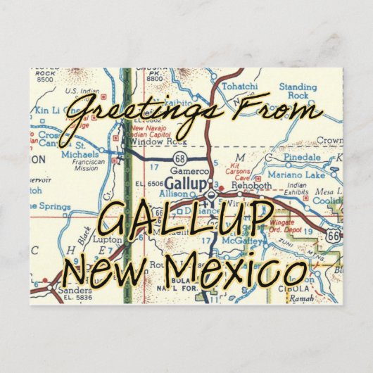 Postale Carte Vintage Gallup NM (Devant)