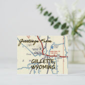 Postale Carte Vintage Gillette Wyoming (Debout devant)