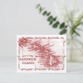 Postale Carte vintage Hawaii, Rouge (Debout devant)