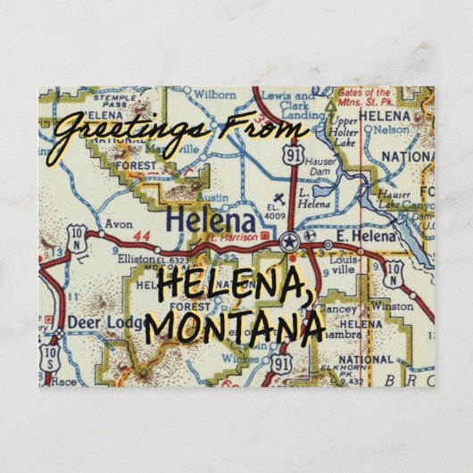 Postale Carte Vintage Helena MT (Devant)