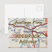 Postale Carte Vintage Holbrook AZ (Devant / Derrière)
