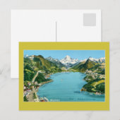 Postale Carte vintage illustrée Lac Lucerne (Devant / Derrière)