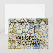 Postale Carte Vintage Kalispell MT (Devant / Derrière)