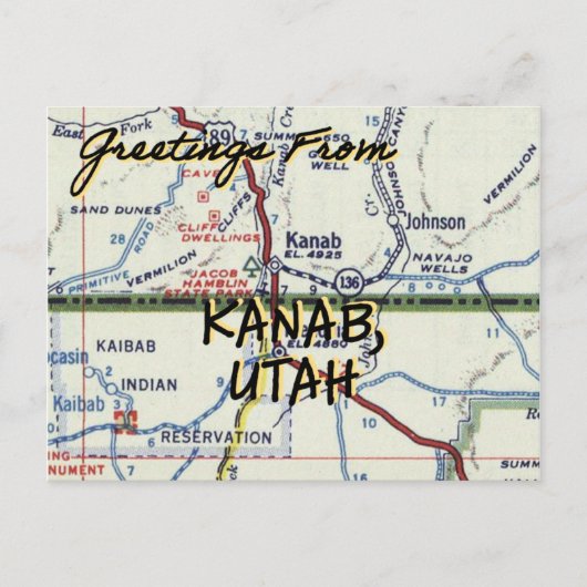 Postale Carte Vintage Kanab UT (Devant)