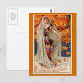 Postale Carte Vintage "L'Halloween magique" (Devant / Derrière)