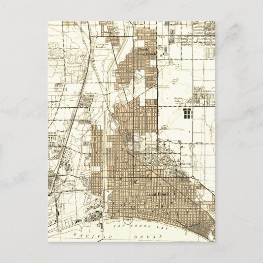 Postale Carte Vintage Long Beach California (Devant)