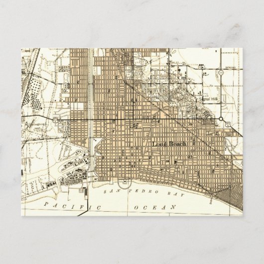 Postale Carte Vintage Long Beach California (Devant)