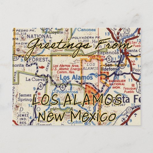 Postale Carte Vintage Los Alamos NM (Devant)