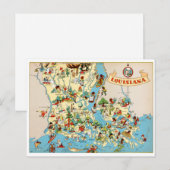 Postale Carte Vintage Louisiane (Devant / Derrière)