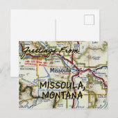 Postale Carte Vintage Missoula MT (Devant / Derrière)