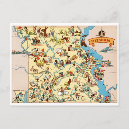 Postale Carte Vintage Missouri Funny (Devant)