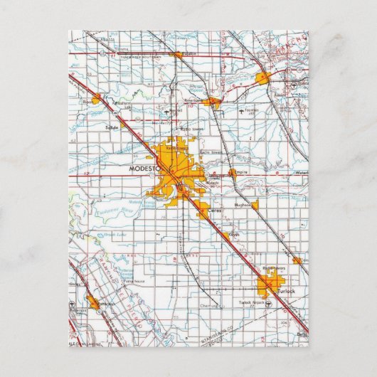 Postale Carte Vintage Modesto California (Devant)