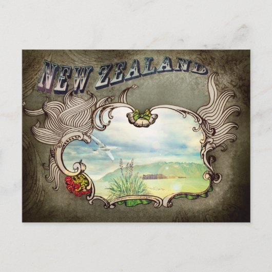 Postale Carte vintage néo-zélandaise (Devant)