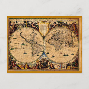 Postale Carte vintage Nova totius terrarum 1625