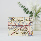 Postale Carte Vintage père Noël Rosa NM (Debout devant)