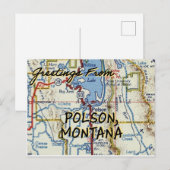 Postale Carte Vintage Polson MT (Devant / Derrière)