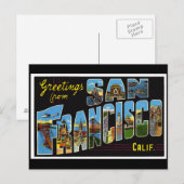 Postale Carte Vintage San Francisco (Devant / Derrière)