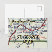 Postale Carte Vintage St. George Utah (Devant / Derrière)