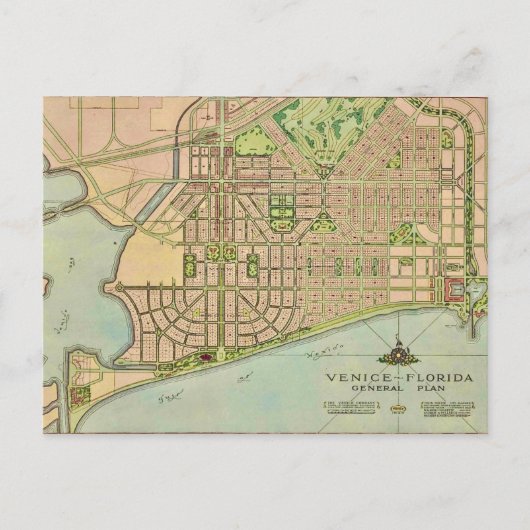 Postale Carte Vintage Venice Florida (Devant)