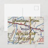 Postale Carte Vintage Winslow AZ (Devant / Derrière)