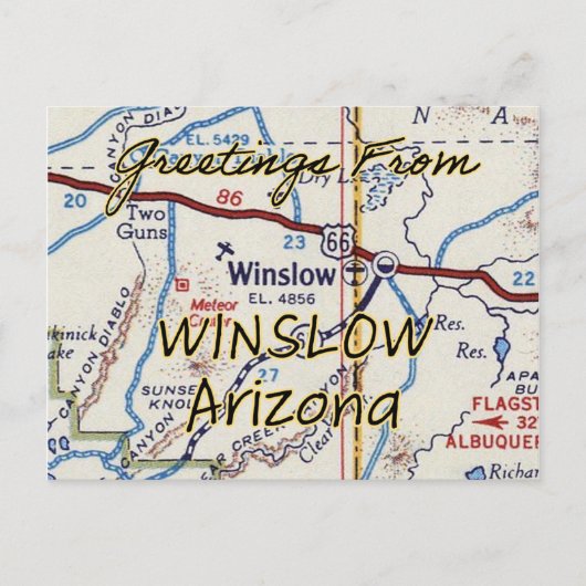Postale Carte Vintage Winslow AZ (Devant)