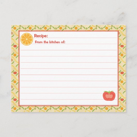 Postale Carte vivante saine de recette (Devant)