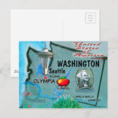 Postale Carte Washington USA (Devant / Derrière)