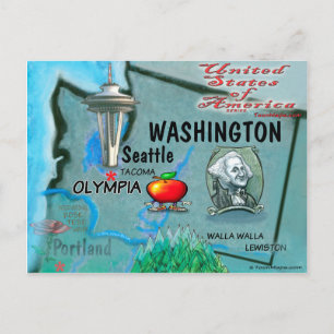Postale Carte Washington USA