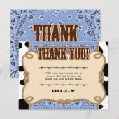 Postale Carte Western Thank You (Devant / Derrière)