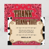 Postale Carte Western Thank You (Devant / Derrière)