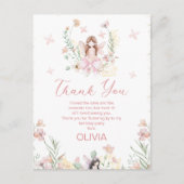 Postale Carte Whimsical Rose Floral Fairy First Birthday (Devant)