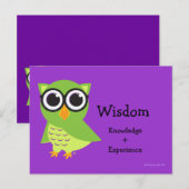 Postale Carte Wise Owl (Devant / Derrière)