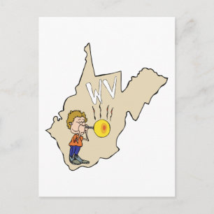 Postale Carte WV de Virginie-Occidentale avec un dessin au