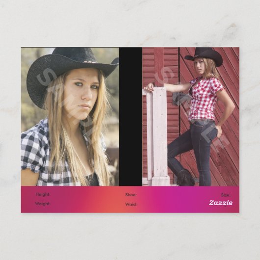 Postale Carte Zed/Comp Modélisateur Acteurs (Dos)