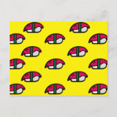 Postale Carton Kawaii Sushi, Riz de Poisson et Carte posta (Devant)