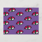 Postale Carton Kawaii Sushi, Riz de Poisson et Carte posta (Devant)