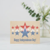 Postale Cascade rouge, blanc et bleu Star 4 juillet Carte  (Debout devant)