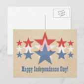 Postale Cascade rouge, blanc et bleu Star 4 juillet Carte  (Devant / Derrière)