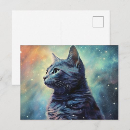 Postale Cat Alone Briefkaart (Voorkant / Achterkant)