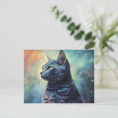 Postale Cat Alone Briefkaart (Staand voorkant)