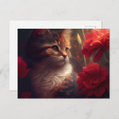 Postale Cat Fleur-kaarten Briefkaart (Voorkant / Achterkant)