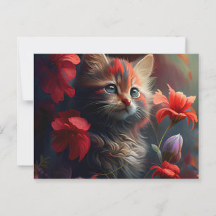 Postale Cat Fleur-kaarten Briefkaart