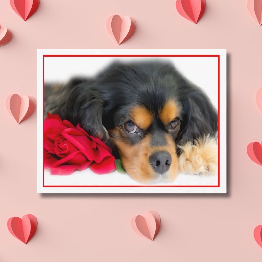 Postale Cavalier King Charles Spaniel Avec Une Carte Posta