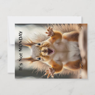 Postale "Ce n'est pas lundi" carte personnalisée Squirrel 
