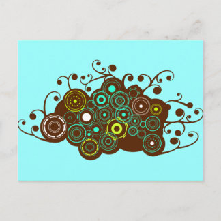 Postale Cercles rétro cool & carte tourbillonnante brun tu