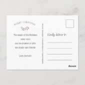 Postale cerf avec feuillage et flocon de neige carte posta (Dos)