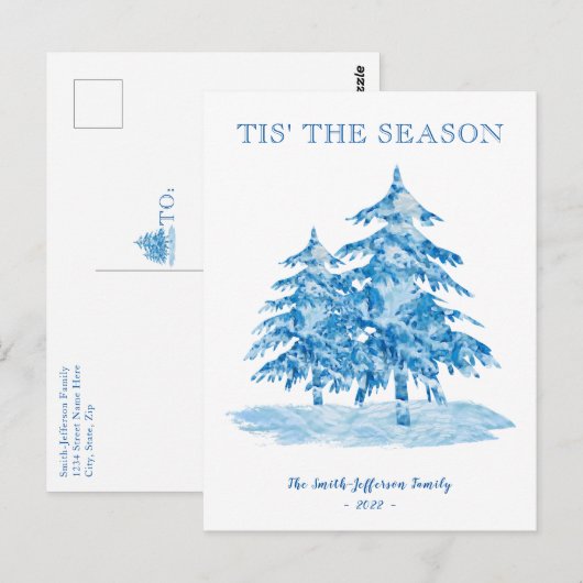 Postale C'est la saison Painterly Christmas Tree carte pos (Devant / Derrière)