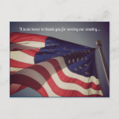 Postale C'est un honneur ... Carte de la fête des vétérans (Devant)