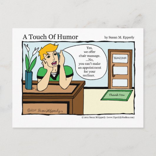 Postale Chaise "Touch of Humour" Massage Comic Carte posta (Devant)
