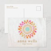 Postale Chakra Lotus Mandala Yoga Carte de visite enseigna (Devant / Derrière)